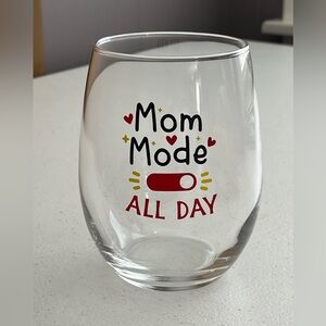 Decorated Wine Glasses - “Mom Mode All Day”, Wine Glasses, Home Decor, Gifts